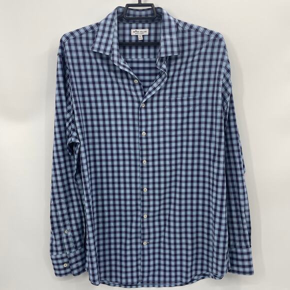 Peter Millar Other - PETER MILLAR Summer Comfort Mens Size XL Long Sleeve Button Front Plaid Shirt